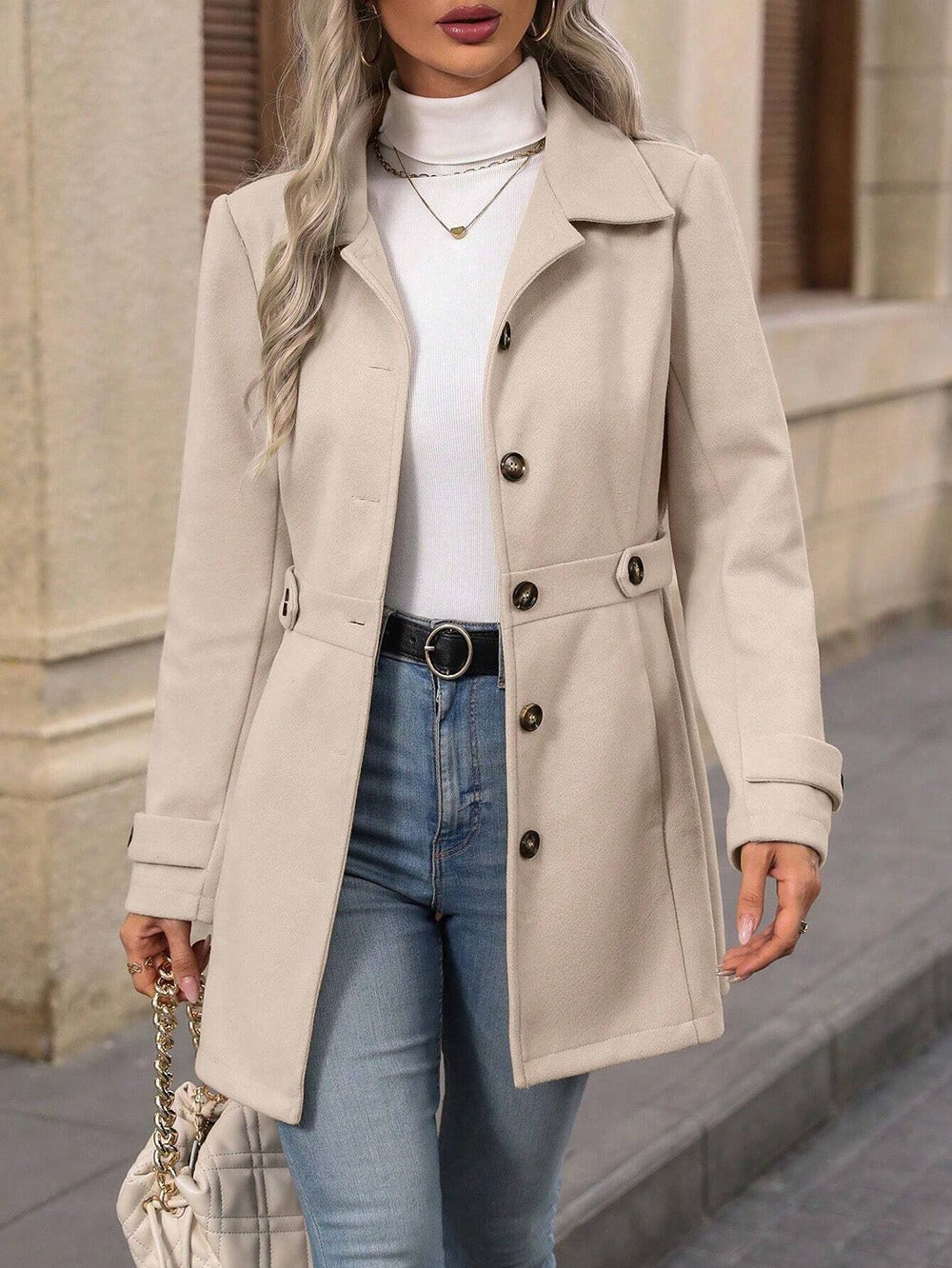 Kaelis | Abrigo midi elegante urbano