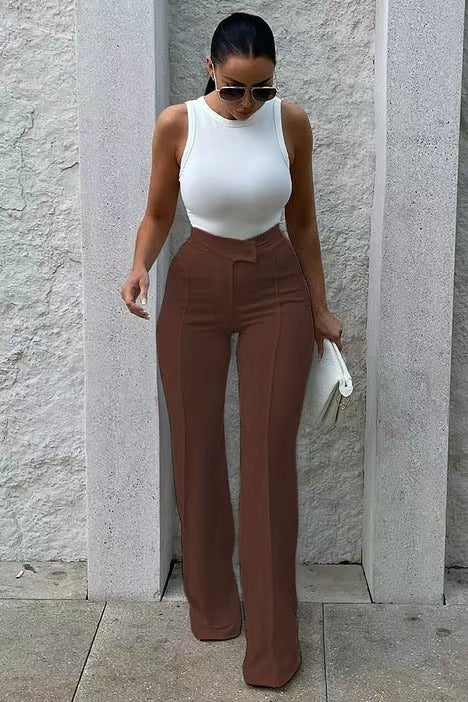 Mía | Pantalón recto estampado suave