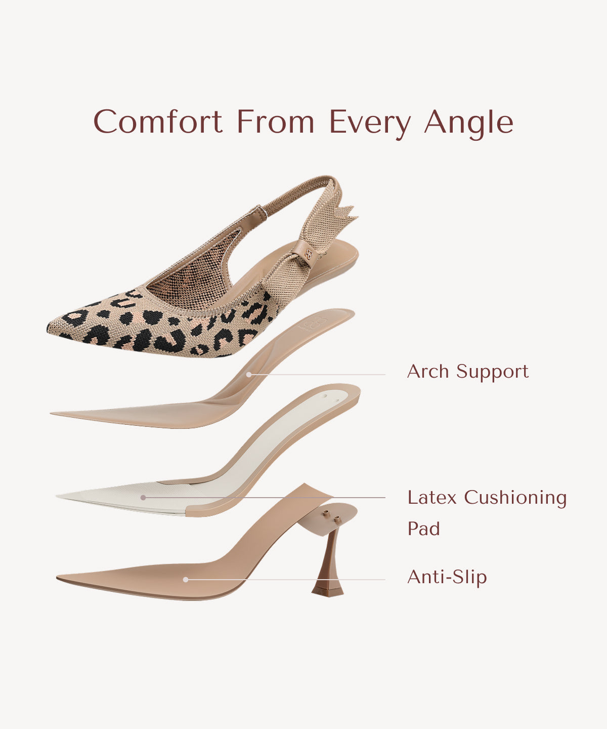 Zapatos de tacón con punta puntiaguda y lazo EverLush