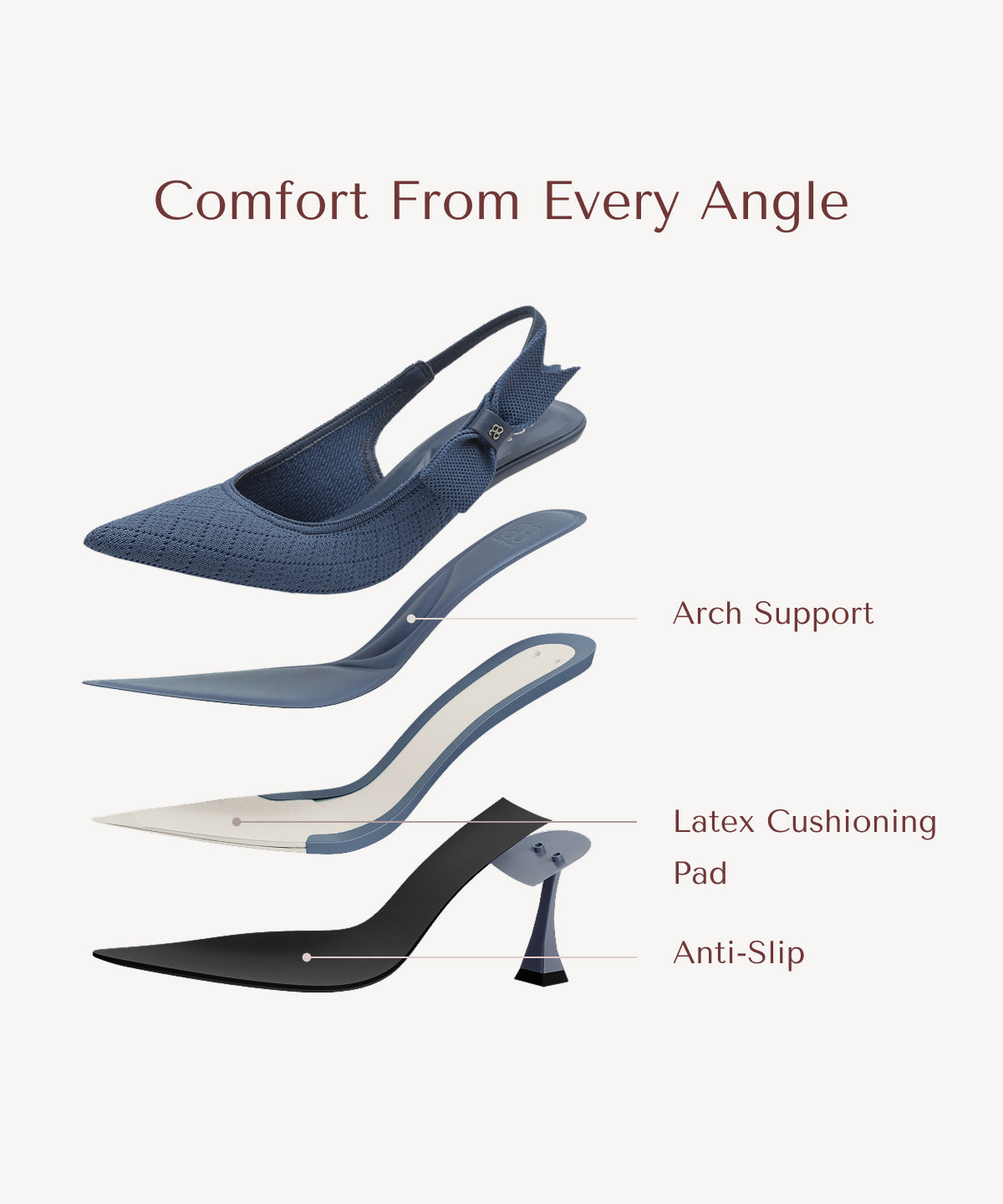 Zapatos de tacón con punta puntiaguda y lazo EverLush
