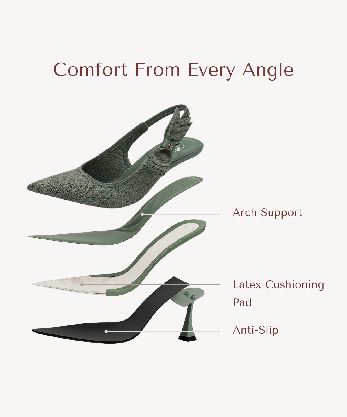 Zapatos de tacón con punta puntiaguda y lazo EverLush