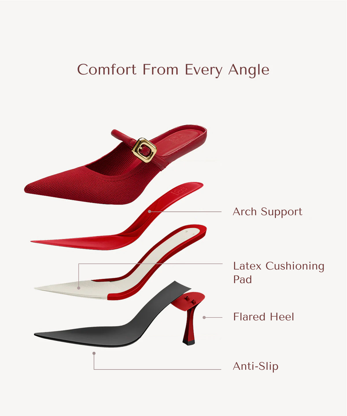 Zapato Mule Elegante de Tacón y Punta Fina