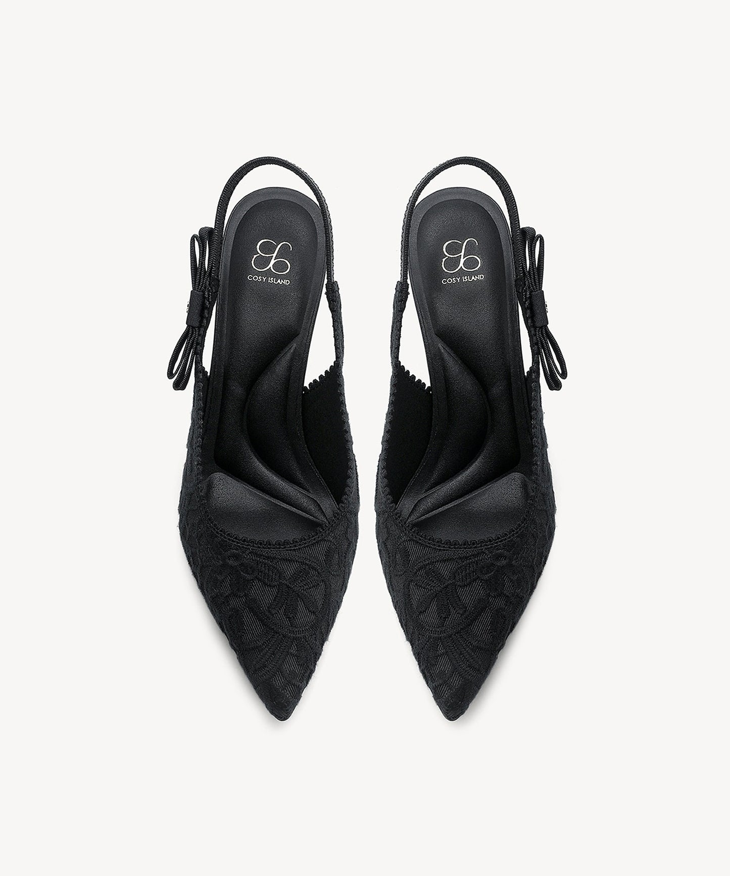Zapatos de tacón con punta puntiaguda y lazo EverLush