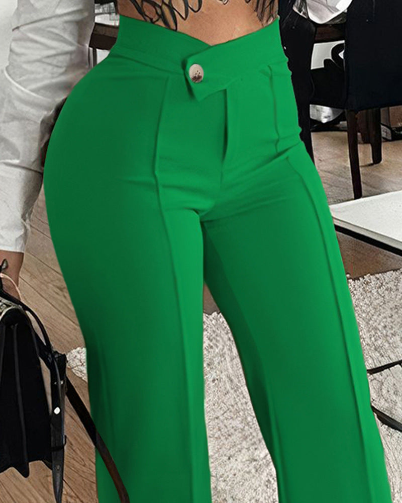 Mía | Pantalón recto estampado suave
