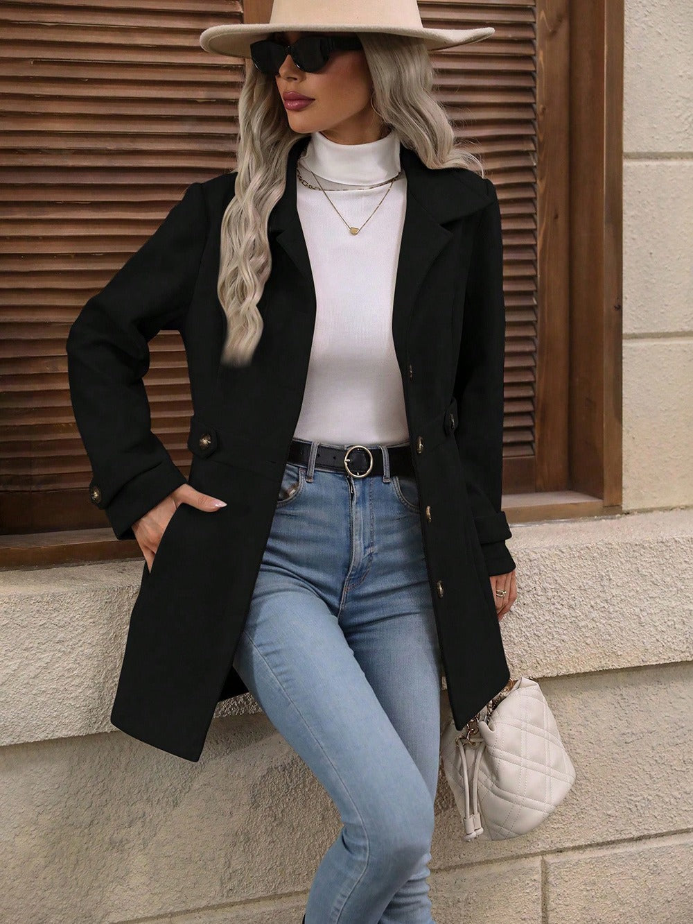 Kaelis | Abrigo midi elegante urbano