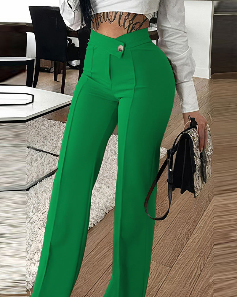 Mía | Pantalón recto estampado suave