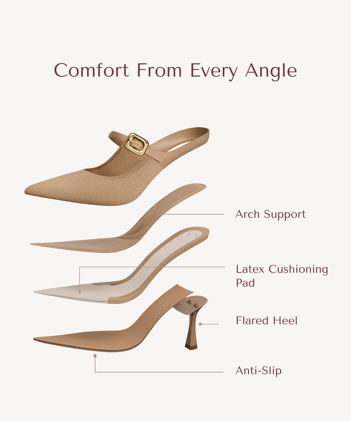 Zapato Mule Elegante de Tacón y Punta Fina